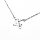 0.05ct Diamond 18K White Gold Initial Letter Necklace Bridesmaid Christmas Gift S05667N-K