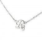 0.05ct Diamond 18K White Gold Initial Letter Necklace Bridesmaid Christmas Gift S05667N-R