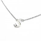 0.05ct Diamond 18K White Gold Initial Letter Necklace Bridesmaid Christmas Gift S05667N-S