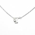0.05ct Diamond 18K White Gold Initial Letter Necklace Bridesmaid Christmas Gift S05667N-T