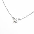 0.05ct Diamond 18K White Gold Initial Letter Necklace Bridesmaid Christmas Gift S05667N-U