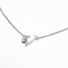 0.05ct Diamond 18K White Gold Initial Letter Necklace Bridesmaid Christmas Gift S05667N-V