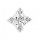 18K White Gold 0.08cttw Diamond Maltese Pointed Cross Single Stud Earring Fashion Jewelry S07423L