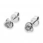 18K White Gold Tiny Love Knot 0.22cttw Diamond Solitaire Stud Earrings Fashion Jewelry F02239E