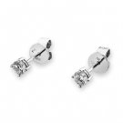 0.08cttw Diamond Solitaire 18K White Gold Classic Stud Earrings D00732E