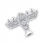 0.07 cttw Round Diamond 18K White Gold Paved Aeroplane Single Stud Earring S07134L