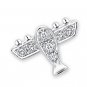 0.07 cttw Round Diamond 18K White Gold Paved Aeroplane Single Stud Earring S07134L