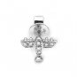 0.07 cttw Round Diamond 18K White Gold Paved Aeroplane Single Stud Earring S07134L