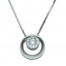 0.29ct Diamond 18K White Gold Eternity Halo Circle 925 Silver Necklace Birthday Jewelry Gift H05314P