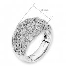 0.39cttw Diamond Accents Wide Filigree Heart Milgrain Princess Ring Band S06803R