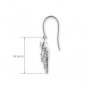 18K White Gold Heart Ribbon Bow 0.47cttw Diamond Dangling Hook Earrings, Valentines Gift S07121E