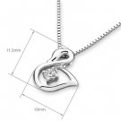 0.07ct Diamond Solitaire 18K White Gold Swan Pendant 925 Silver Necklace Best Gift For Her S06601P