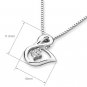 0.07ct Diamond Solitaire 18K White Gold Swan Pendant 925 Silver Necklace Best Gift For Her S06601P