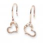 18K Rose Gold Openwork Heart 0.15cttw Diamond Dangling Earrings, Valentines Gift For Her  S04960E