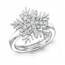 0.22cttw Diamond Frozen Winter Snowflake Pinky Ring Band Fashion Women Jewelry S03798X