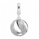 Platinum Plated 925 Sterling Silver Sandblasted Marble Ball Bracelet Charm Gift C05380J