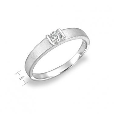 0.1ct 18K White Gold Diamond Sandblast Finish Bar Setting Wedding Band Ring Jewelry F00683R