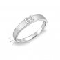 0.1ct 18K White Gold Diamond Sandblast Finish Bar Setting Wedding Band Ring Jewelry F00683R