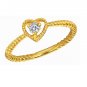 0.07ct Diamond 18K Yellow Gold Heart Twisted Band Stackable Engagement Wedding Ring S07099R