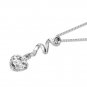 14K White Gold Filigree Puffed Heart Necklace 16" & Earrings Jewelry Set Women Gift C04493P_C05238E