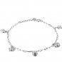 14K White Gold Star Heart Ball Bracelet 6.5" & Star Earrings Jewelry Set Women Gift C05679B_B05765E
