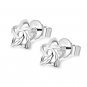 14K White Gold Star Heart Ball Bracelet 6.5" & Star Earrings Jewelry Set Women Gift C05679B_B05765E