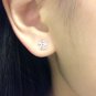 14K White Gold Mini Open Diamond-Cut Star Stud Earrings Perfect Birthday Jewelry Gift B05765E