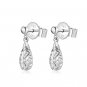 14K White Gold Diamond-Cut Teardrop Stud Earrings Jewelry Gift C04771E