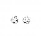 14K White Gold Diamond Cut Triple Hearts Triangle Stud Earrings Women Jewelry Gift For Her C05823E