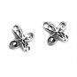 14K White Gold Diamond-Cut Hollow Butterfly Stud Earrings Fashion Jewelry Gift C06100E