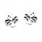 14K White Gold D-Cut Clover Stud Earrings, Fashion Jewelry Girl Gift C06101E