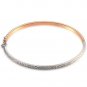 14K Italian Rose and White Gold Diamond-Cut Bangle (55mm), Women Girl Jewelry in Gift Box B05597A