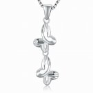 14K White Gold Double Butterfly With Cut-Out Necklace 16" C06237P