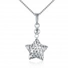 14K Gold Filigree Puff Star Necklace 16'' Birthday Gift C05401P