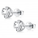 14K Italian White Gold Diamond-Cut Filigree Fish Stud Earrings, Women Girl Jewelry C05387E