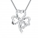 14K Gold Lucky Four Heart Leaves Clover Necklace (16"), Women Jewelry C05691P