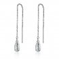 14K Gold Dangle Diamond-Cut Teardrop Threader Earrings, Women Girl Jewelry C04496E