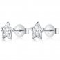 14K Italian White Gold Diamond-Cut Star Stud Earrings, Women Girl Jewelry in Gift Box C05228E