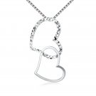 14K Italian White Gold Double Hearts Necklace (16"), Women Jewelry in Gift Box C05101P