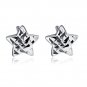 14K Italian White Gold Diamond-Cut Star Stud Earrings, Women Girl Jewelry in Gift Box C05228E