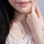 0.13cttw Diamond 18K White Gold Ribbon Clover Pendant 925 Chain, Valentines Women Gift N02971P