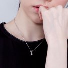 0.22cttw Diamond 18K White Gold Love Knot Pendant 925 Chain Jewelry J12742P