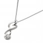 0.14cttw Diamond 18K White Gold Twist Heart Pendant 925 Chain N02893P