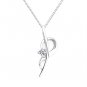 0.08ct Diamond 18K White Gold Initial P Pendant 925 Chain Gift F05969P