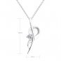 0.08ct Diamond 18K White Gold Initial P Pendant 925 Chain Gift F05969P