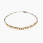 14K Yellow Rose White Gold Diamond-Cut Beads Bracelet 6.5" Gift B05088B