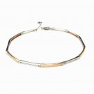 14K Yellow Rose White Gold Diamond-Cut Segment  Bracelet 6.5" Gift B05020B