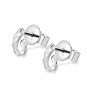 14K Italian White Gold Diamond Cut Initial b Stud Earrings Jewelry Gift B05667E