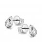 14K Italian White Gold Diamond-Cut Puff Teardrop Stud Earrings Jewelry Gift C04561E