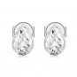 14K Italian White Gold Diamond-Cut Puff Teardrop Stud Earrings Jewelry Gift C04561E